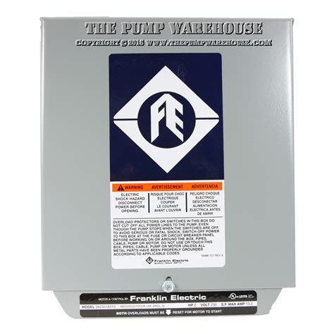 franklin electric 2 hp control box|franklin water deluxe box.